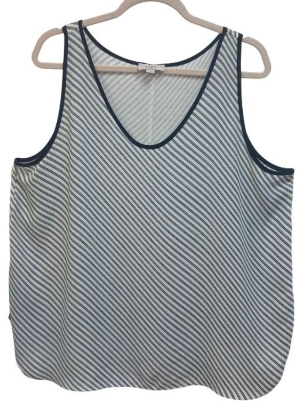 LOFT Outlet Striped Dark Blue & White Shell Size XL